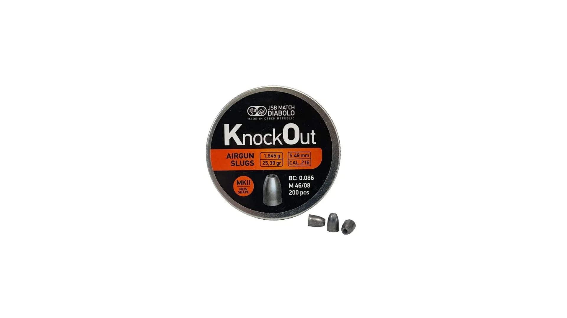 JSB KnockOut MKII Hollowpoint Slugs 216 Cal 25.39gr 200CT